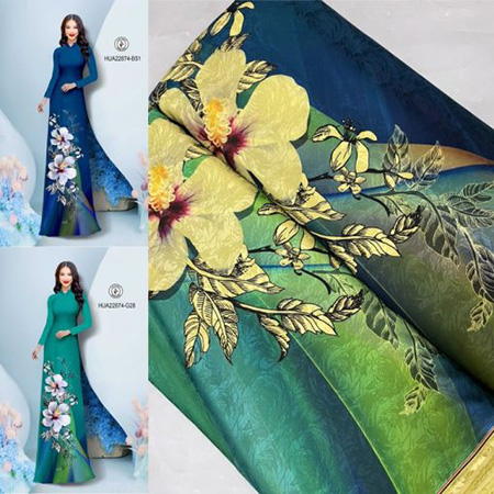 Vải áo dài hoa - In Vải Phượng Hoàng - Công Ty TNHH In ấn Phượng Hoàng